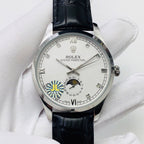 CLASSIC 41MM MOONPHASE STAINLESS STEEL WHITE DIAL WATCH