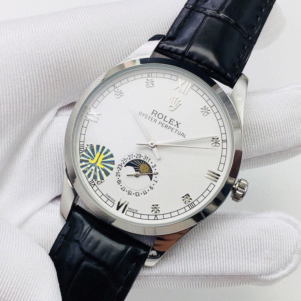 CLASSIC 41MM MOONPHASE STAINLESS STEEL WHITE DIAL WATCH