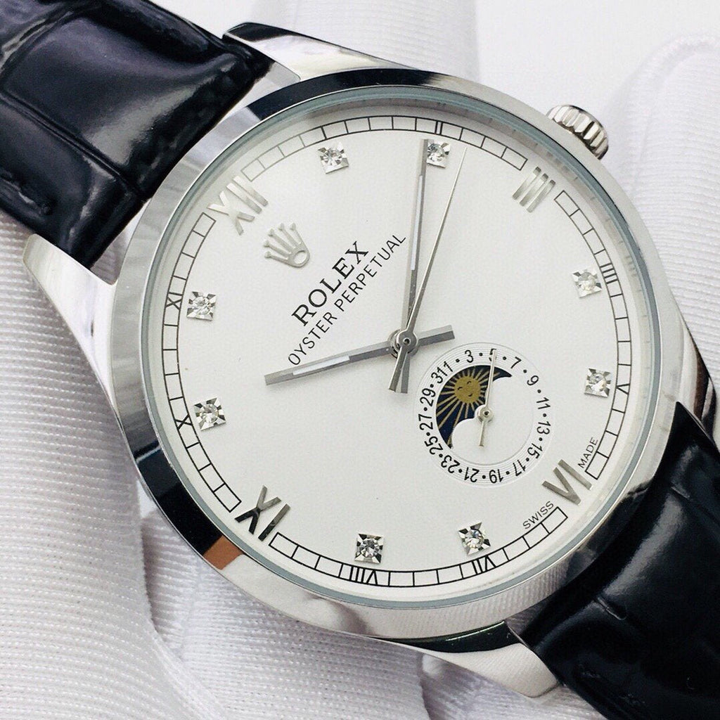CLASSIC 41MM MOONPHASE STAINLESS STEEL WHITE DIAL WATCH