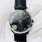 CLASSIC 41MM MOONPHASE STAINLESS STEEL BLACK DIAL WATCH