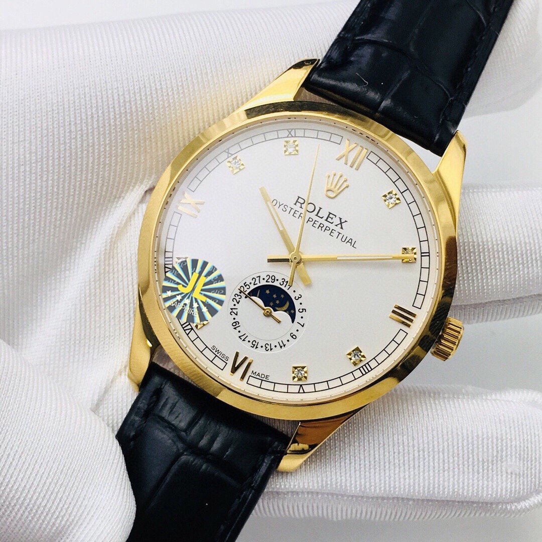 CLASSIC 41MM MOONPHASE GOLD-TONE CASE WATCH