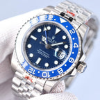CLASSIC GMT BLUE CERAMIC BEZEL STEEL BRACELET WATCH