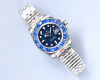 CLASSIC GMT BLUE CERAMIC BEZEL STEEL BRACELET WATCH