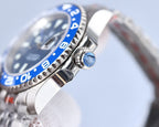 CLASSIC GMT BLUE CERAMIC BEZEL STEEL BRACELET WATCH