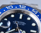 CLASSIC GMT BLUE CERAMIC BEZEL STEEL BRACELET WATCH