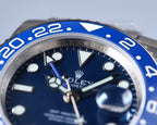 CLASSIC GMT BLUE CERAMIC BEZEL STEEL BRACELET WATCH