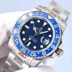CLASSIC GMT BLUE CERAMIC BEZEL STEEL BRACELET WATCH
