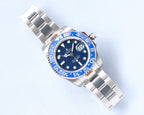 CLASSIC GMT BLUE CERAMIC BEZEL STEEL BRACELET WATCH