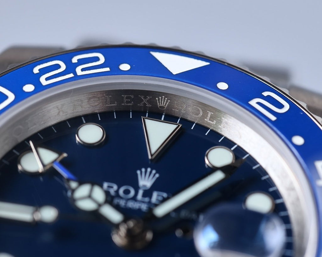 CLASSIC GMT BLUE CERAMIC BEZEL STEEL BRACELET WATCH