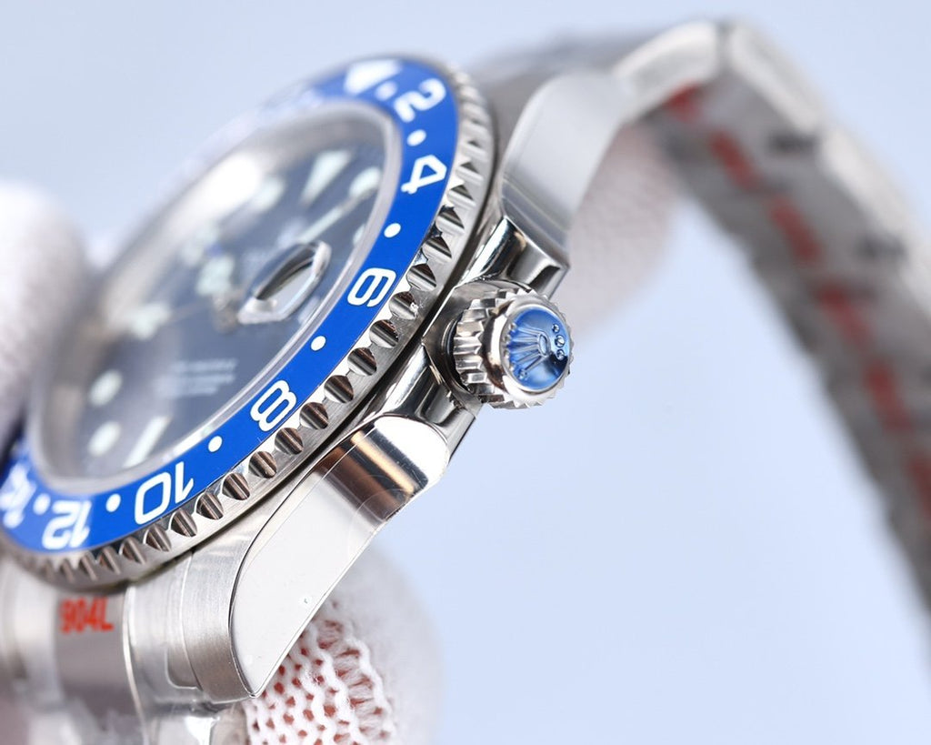 CLASSIC GMT BLUE CERAMIC BEZEL STEEL BRACELET WATCH