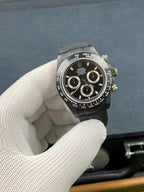 CLASSIC 40MM ALL-BLACK RUBBER STRAP CHRONOGRAPH WATCH