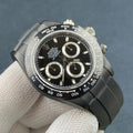 CLASSIC 40MM ALL-BLACK RUBBER STRAP CHRONOGRAPH WATCH