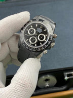 CLASSIC 40MM ALL-BLACK RUBBER STRAP CHRONOGRAPH WATCH