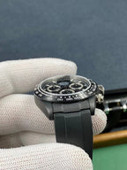 CLASSIC 40MM ALL-BLACK RUBBER STRAP CHRONOGRAPH WATCH