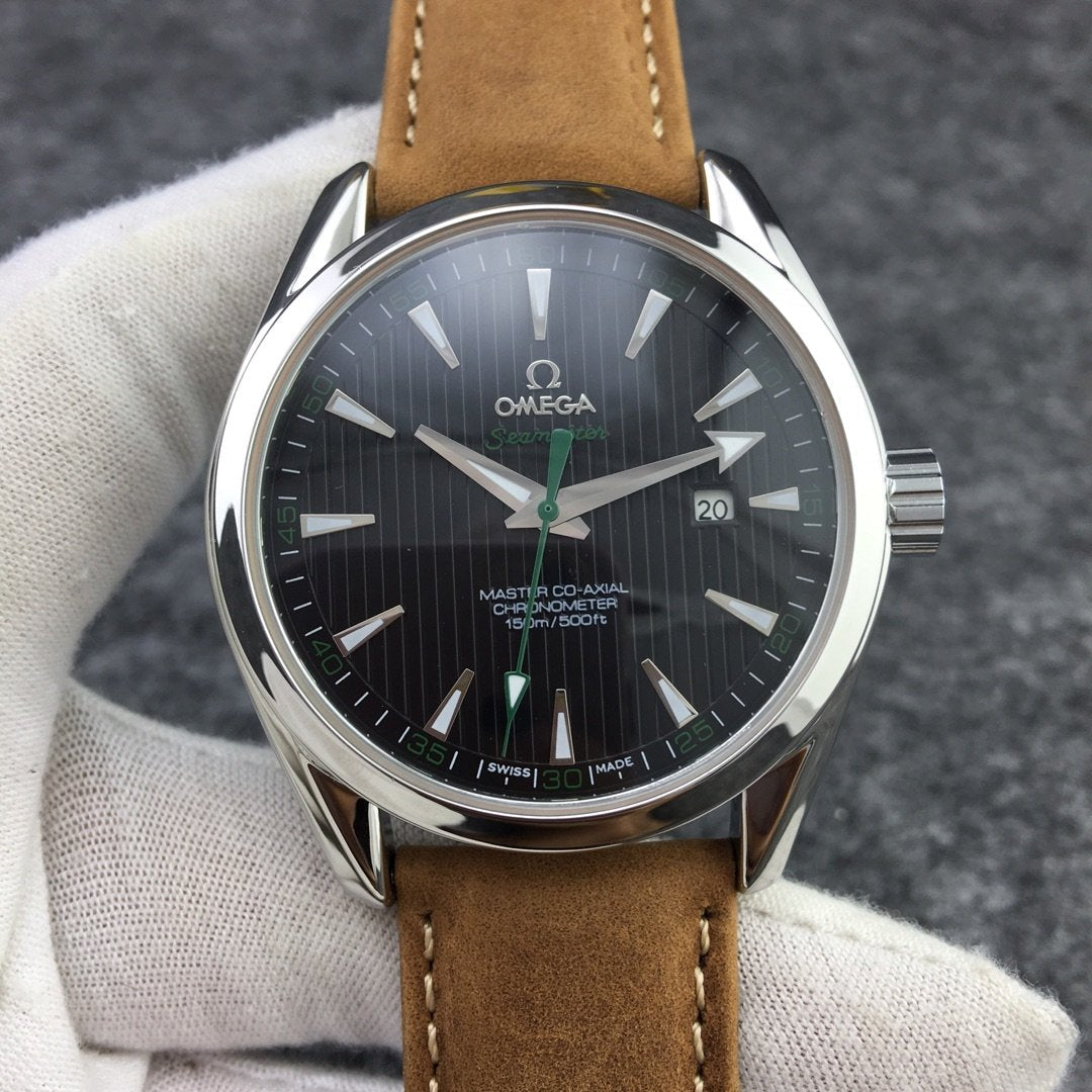VARELLO CLASSIC 150M STEEL CASE BLACK DIAL BROWN LEATHER