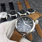 VARELLO CLASSIC 150M STEEL CASE BLACK DIAL BROWN LEATHER
