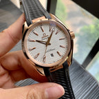 VARELLO CLASSIC 150M GOLD-TONE CASE LEATHER STRAP WATCH