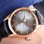 VARELLO CLASSIC 150M GOLD-TONE CASE LEATHER STRAP WATCH