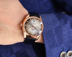 VARELLO CLASSIC 150M GOLD-TONE CASE LEATHER STRAP WATCH