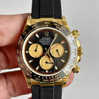 CLASSIC GOLD-TONE CHRONOGRAPH RUBBER STRAP WATCH