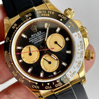 CLASSIC GOLD-TONE CHRONOGRAPH RUBBER STRAP WATCH