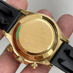 CLASSIC GOLD-TONE CHRONOGRAPH RUBBER STRAP WATCH