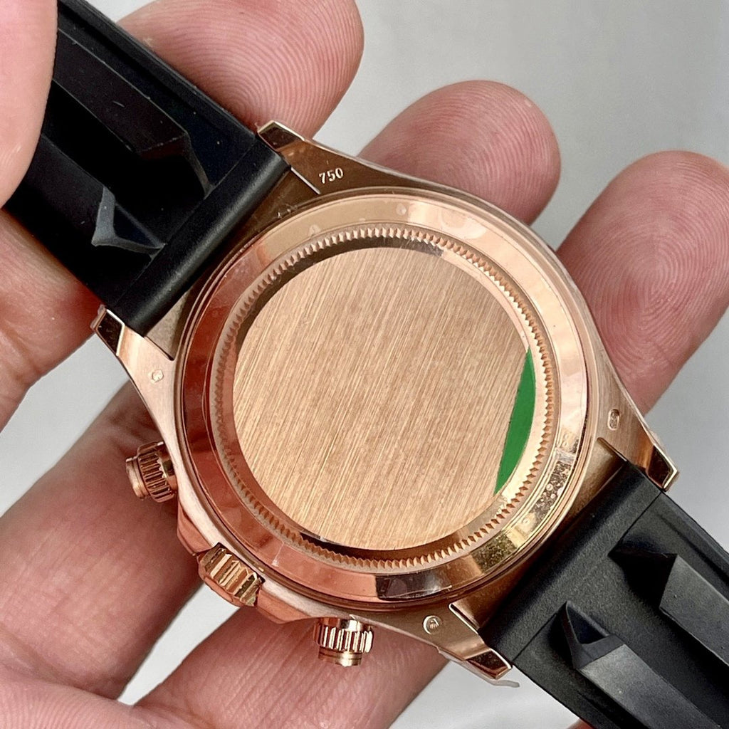 CLASSIC ROSE GOLD-TONE CASE CERAMIC BEZEL BLACK DIAL CHRONOGRAPH WATCH