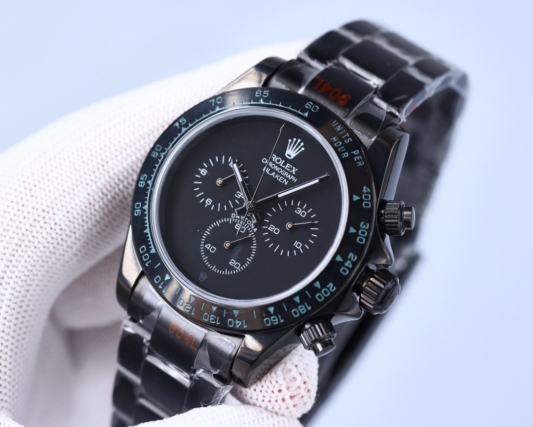 CLASSIC 40MM CUSTOM BLACK CASE WATCH