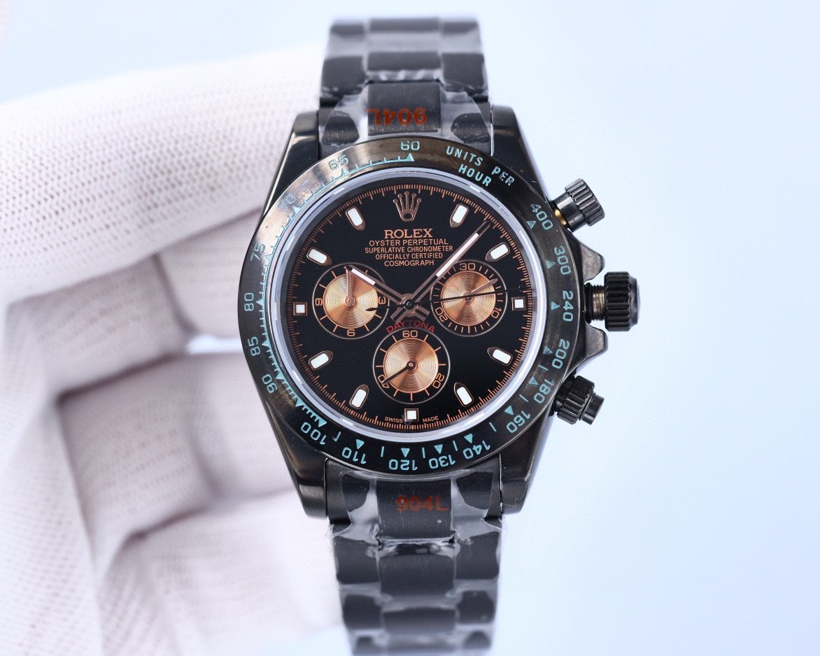 CLASSIC 40MM CUSTOM BLACK CASE WATCH