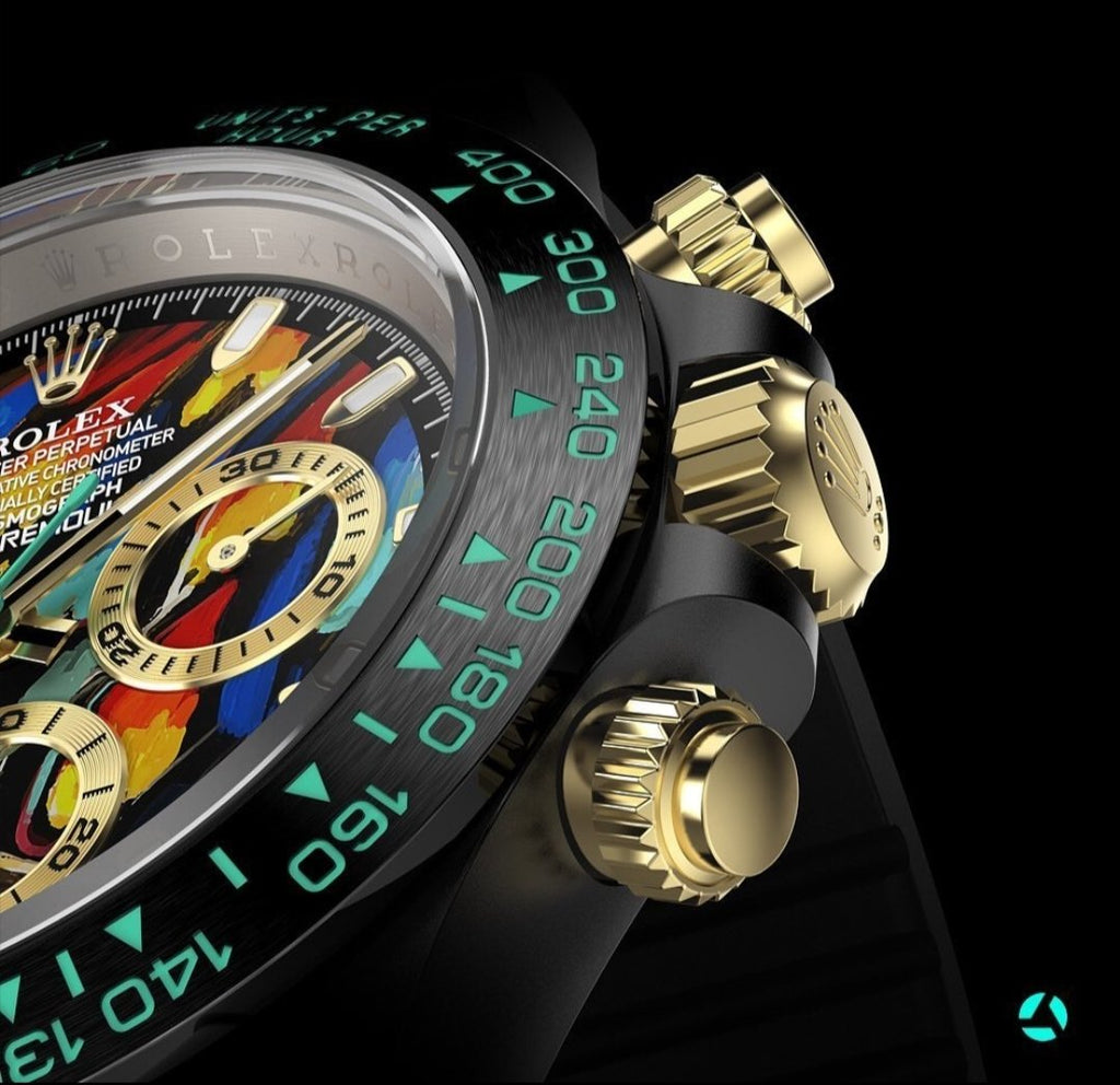 CLASSIC 40MM CUSTOM BLACK CASE CHRONOGRAPH WATCH