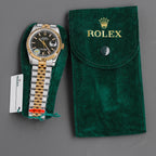 CLASSIC 36MM TWO-TONE BLACK DIAL STEEL BRACELET WATCH