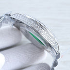 CLASSIC 41MM SILVER-TONE FULL DIAMOND-SET WATCH