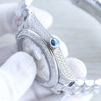 CLASSIC 41MM SILVER-TONE FULL DIAMOND-SET WATCH