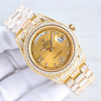 CLASSIC 41MM GOLD-TONE FULL DIAMOND-SET WATCH