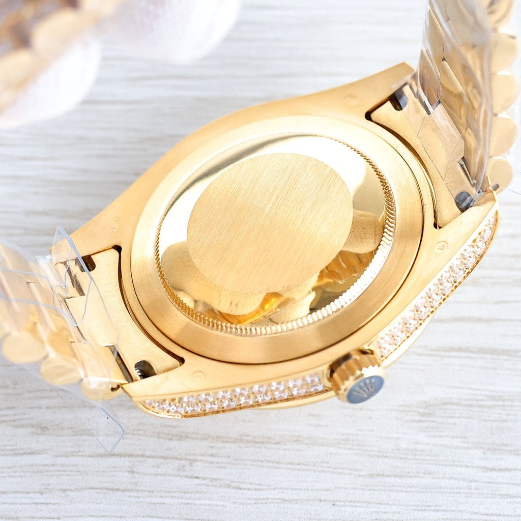 CLASSIC 41MM GOLD-TONE FULL DIAMOND-SET WATCH