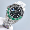 CLASSIC GMT GREEN & BLACK BEZEL STEEL BRACELET WATCH