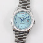 CLASSIC 41MM STAINLESS STEEL LIGHT BLUE DIAL ARABIC NUMERAL WATCH
