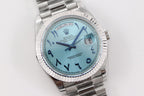 CLASSIC 41MM STAINLESS STEEL LIGHT BLUE DIAL ARABIC NUMERAL WATCH
