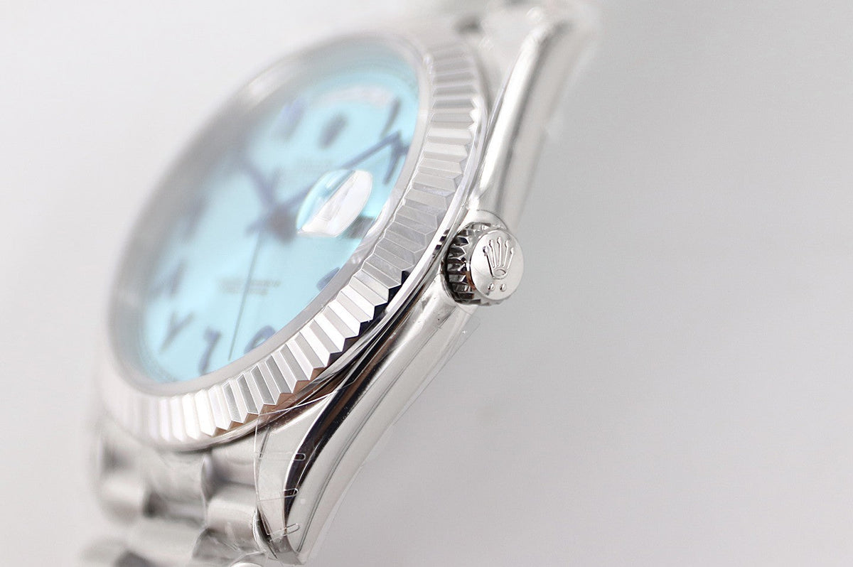 CLASSIC 41MM STAINLESS STEEL LIGHT BLUE DIAL ARABIC NUMERAL WATCH