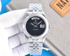 CLASSIC 41MM DAY-DATE BLACK DIAL NO-NUMERAL WATCH