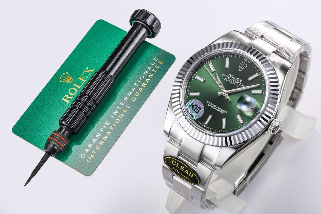 CLASSIC 41MM STEEL CASE GREEN DIAL WATCH