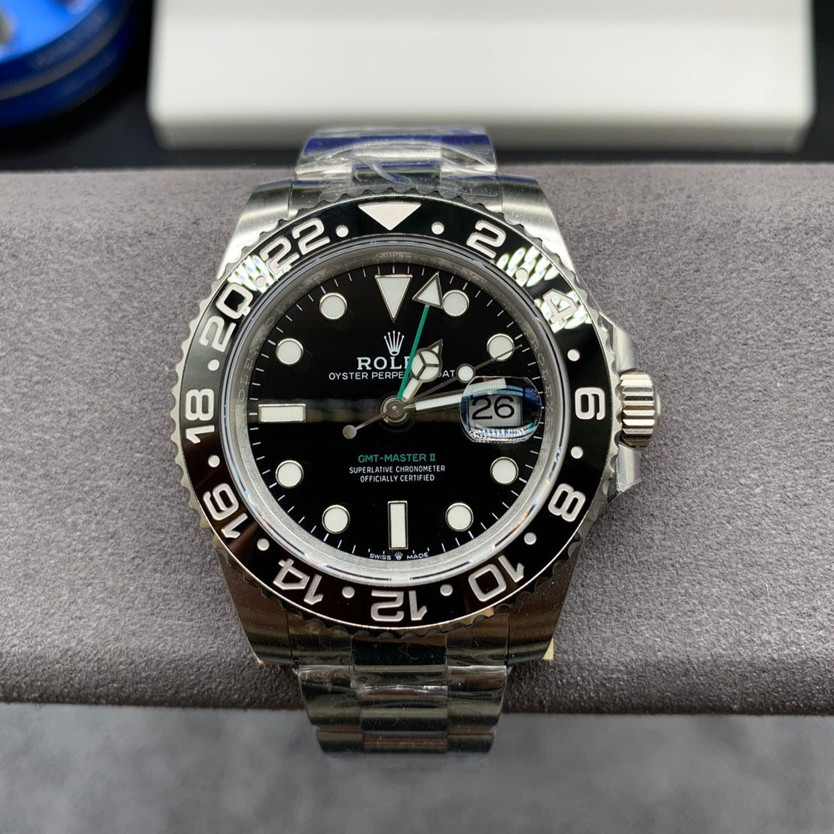 CLASSIC GMT BLACK BEZEL BLACK DIAL WATCH