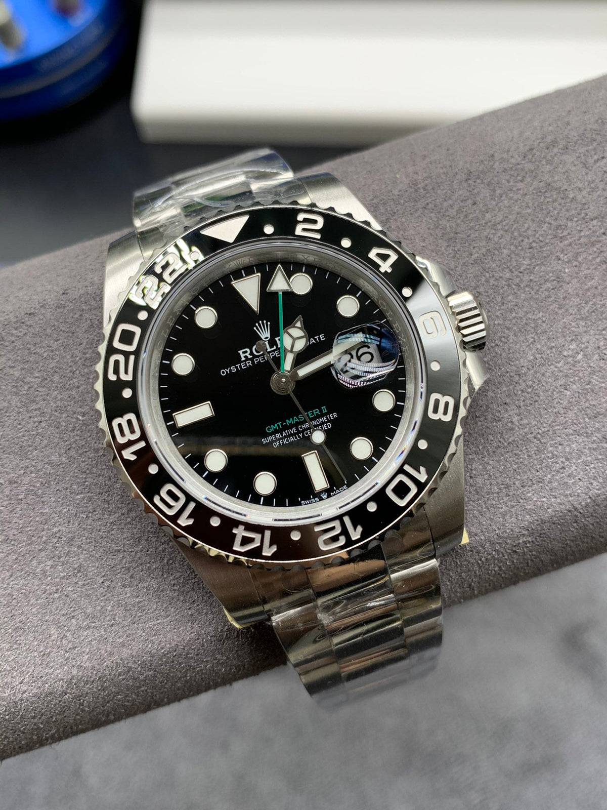 CLASSIC GMT BLACK BEZEL BLACK DIAL WATCH