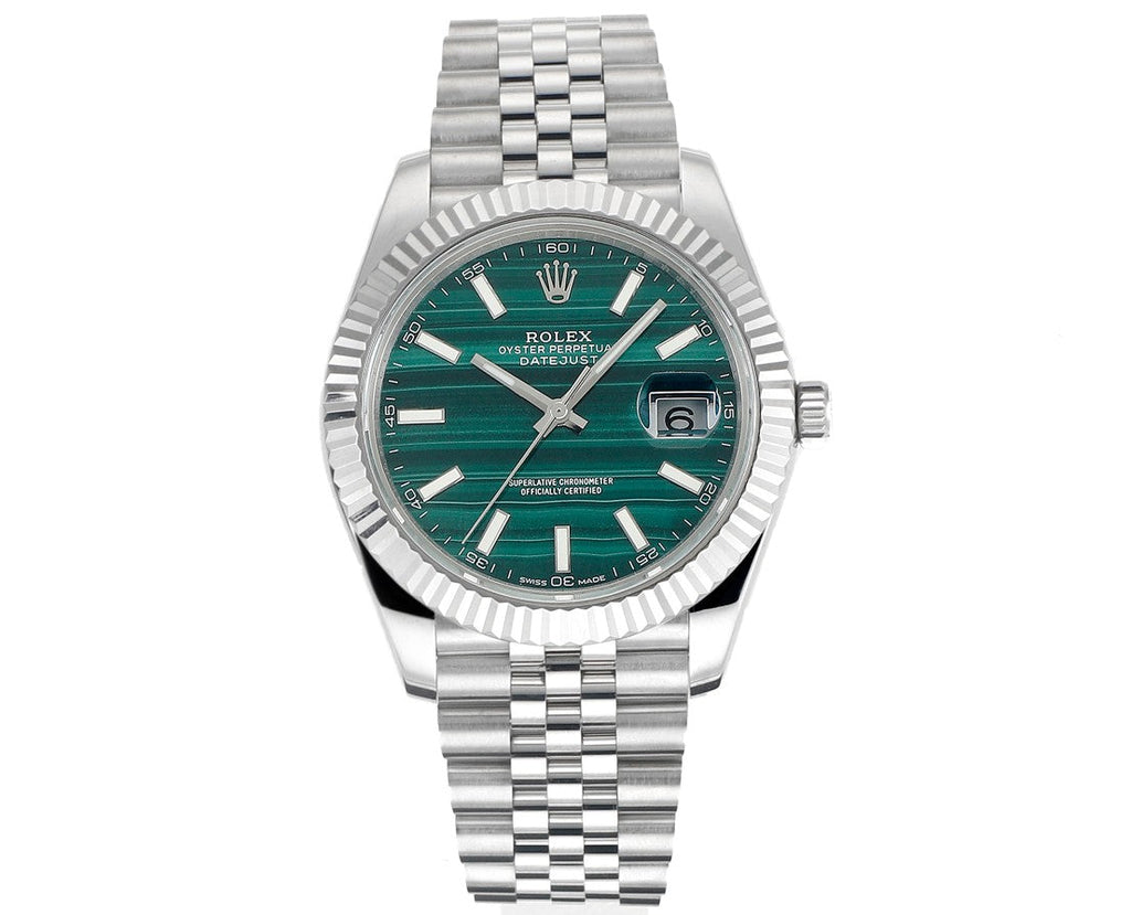 CLASSIC 41MM STEEL CASE MALACHITE DIAL WATCH