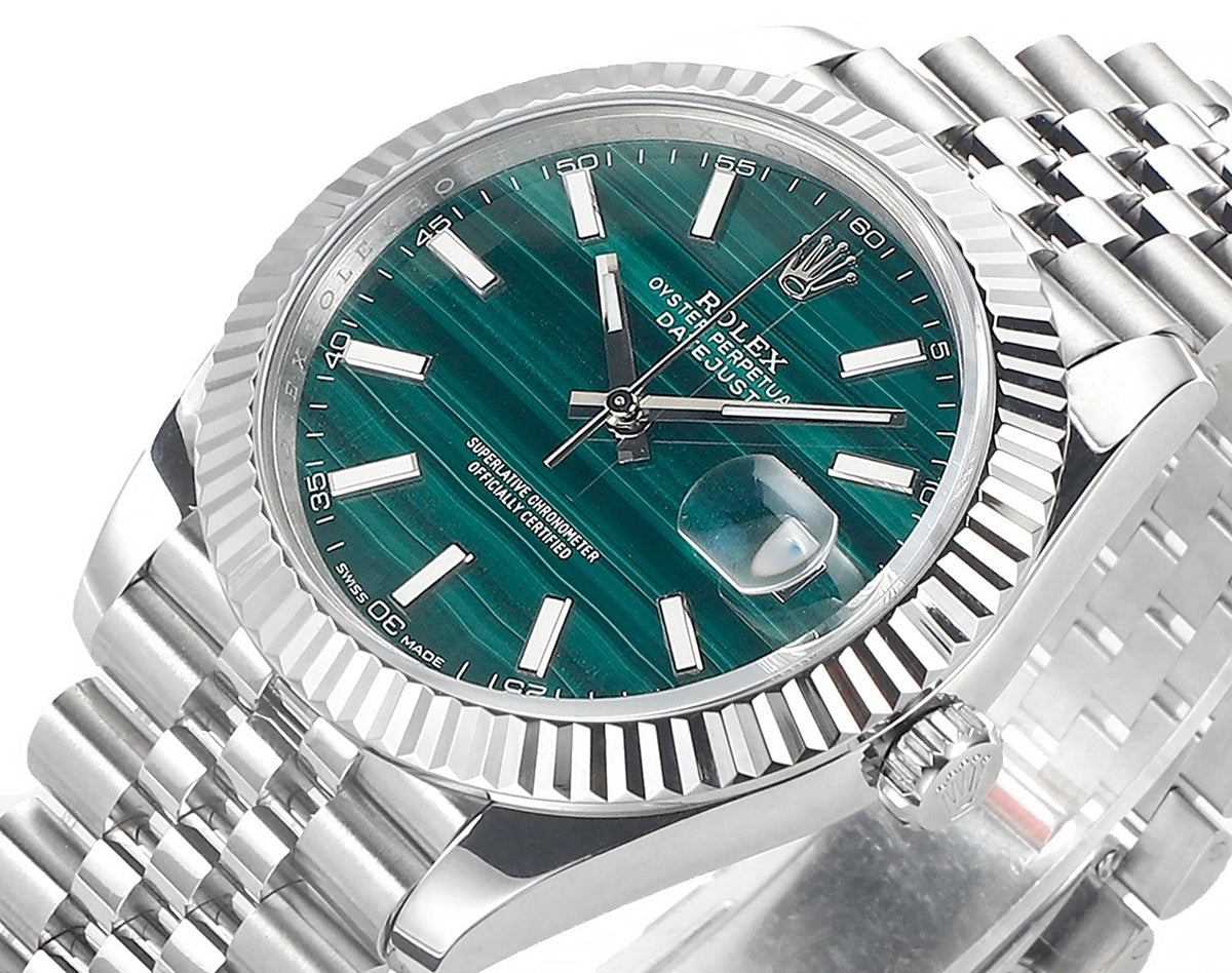 CLASSIC 41MM STEEL CASE MALACHITE DIAL WATCH