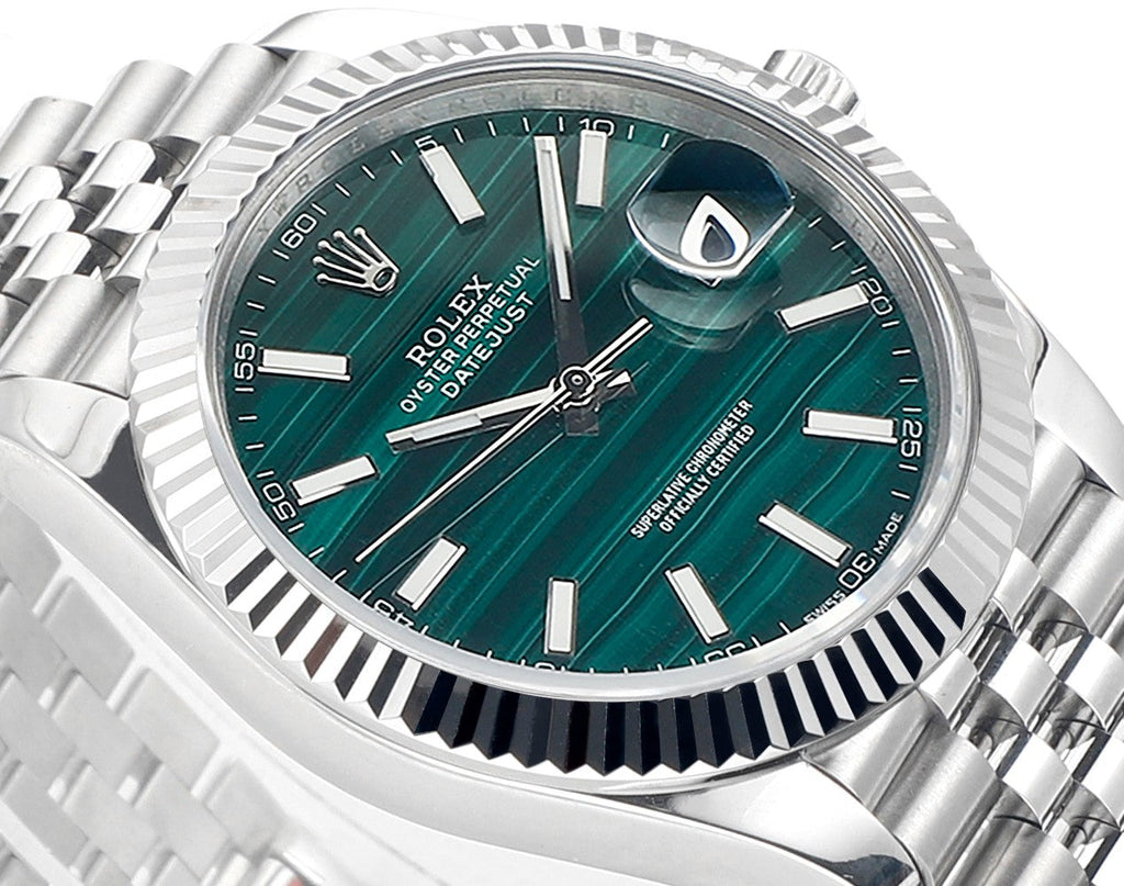 CLASSIC 41MM STEEL CASE MALACHITE DIAL WATCH