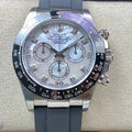 CLASSIC STEEL CASE CERAMIC WHITE MOP DIAL DIAMOND NUMERAL WATCH