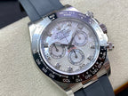 CLASSIC STEEL CASE CERAMIC WHITE MOP DIAL DIAMOND NUMERAL WATCH