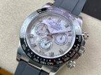 CLASSIC STEEL CASE CERAMIC WHITE MOP DIAL DIAMOND NUMERAL WATCH