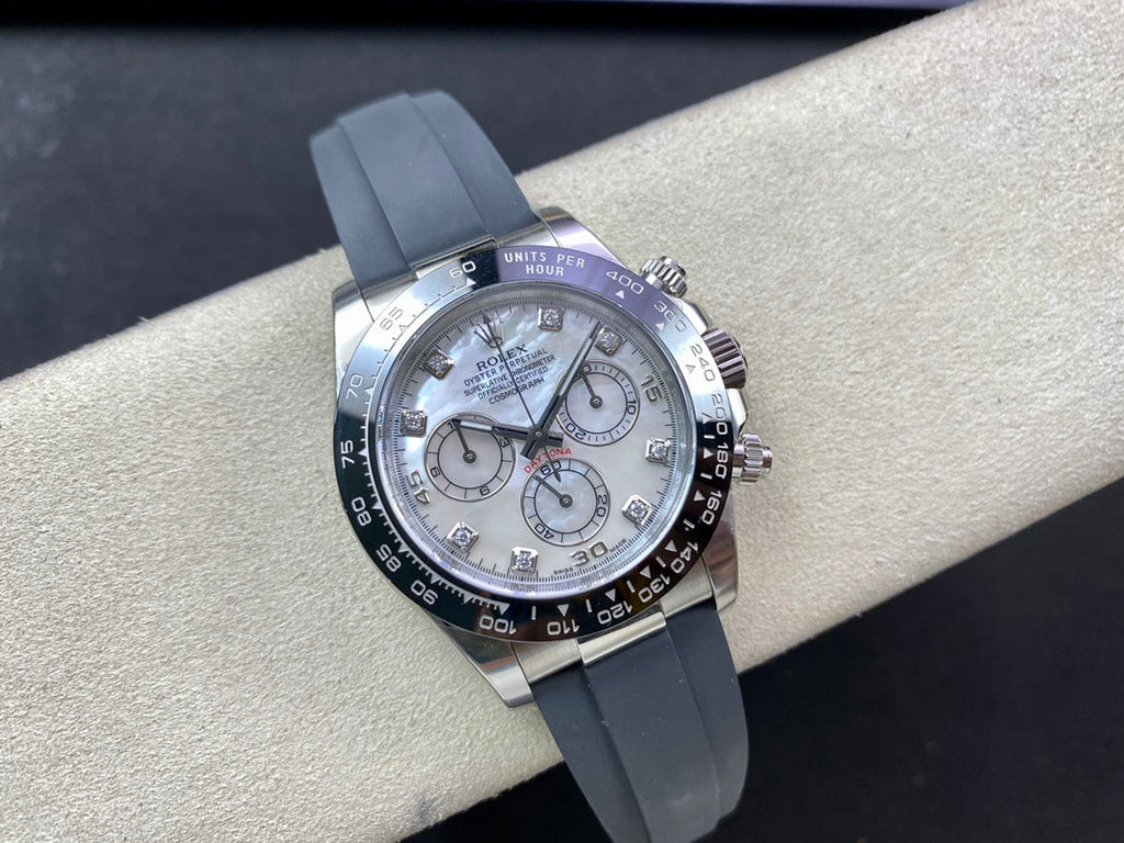 CLASSIC STEEL CASE CERAMIC WHITE MOP DIAL DIAMOND NUMERAL WATCH